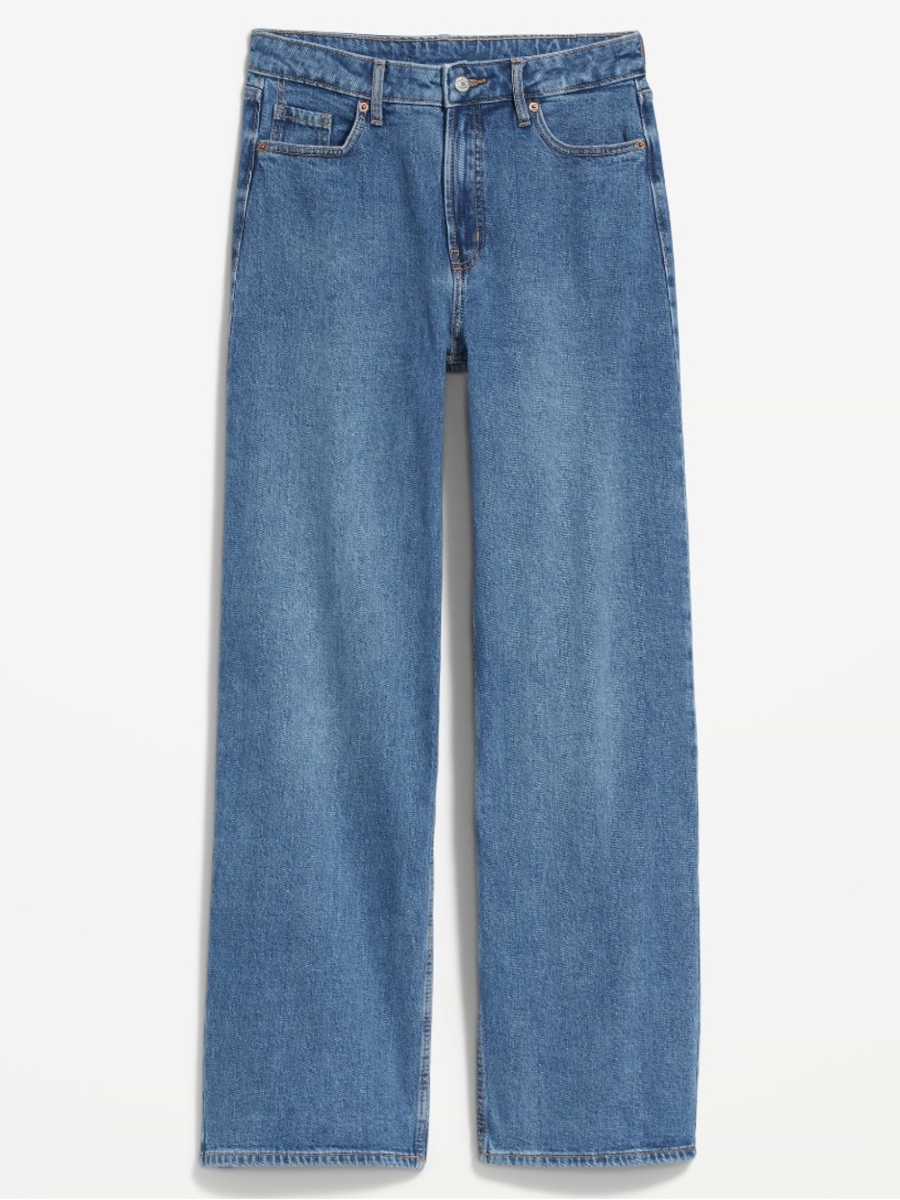 NWT Old Navy Extra High Rise Eide Leg Secret Smooth Pockets Medium Blue 18
